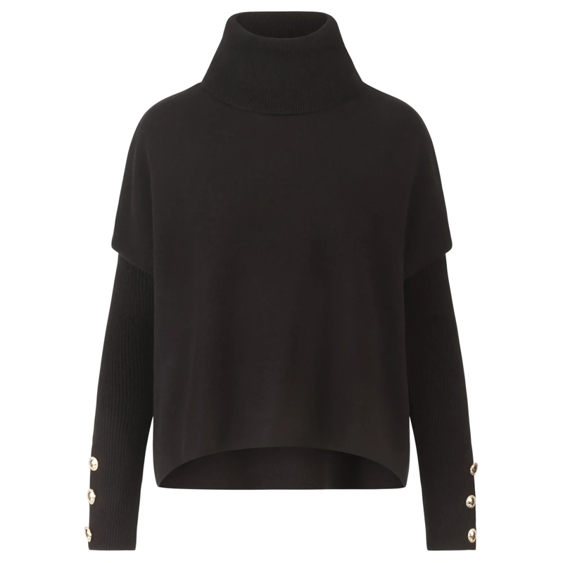 Apart Rollkragenpullover Oversized Pullover schwarz