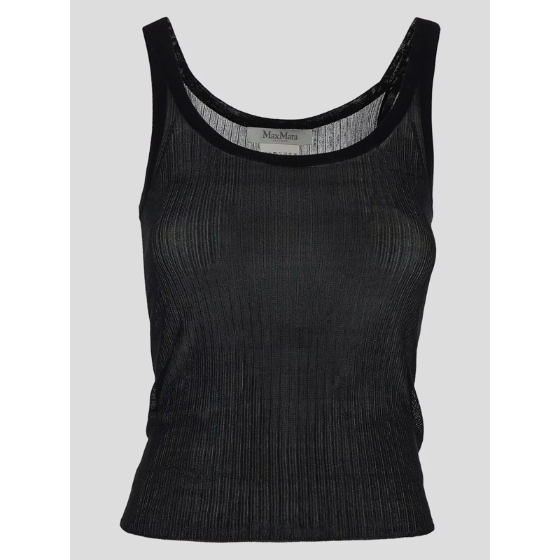Max Mara  Fine Ribbed Tank Top Black