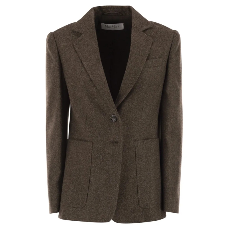 Max Mara Blazer Bermuda1234 Wool Tweed Jacket Brown