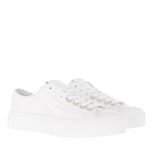 Givenchy City Sneakers Grained Leather White låg sneaker