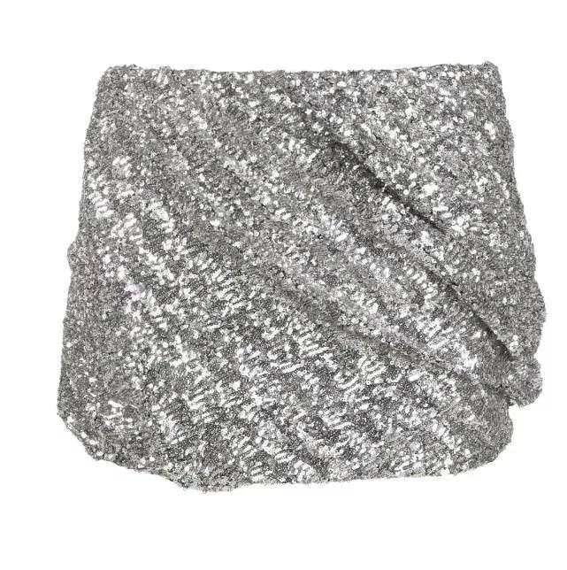 Thumbnail - The Attico - Sequin-Embellished Miniskirt - Größe 40 - grau
