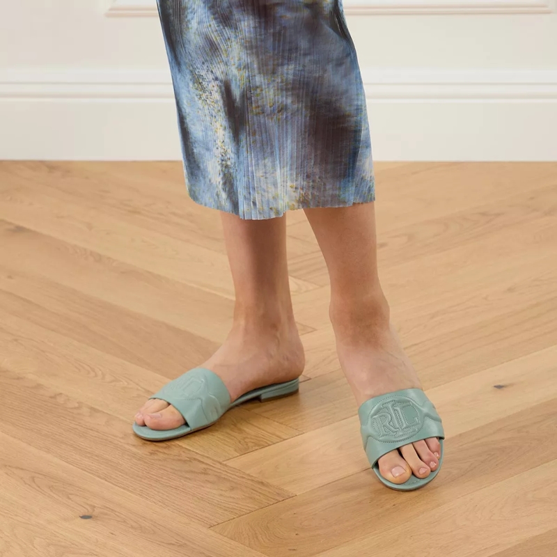 Lauren Ralph Lauren Slides Alegra Iii Sandals Slide Soft Laurel(Image 3)