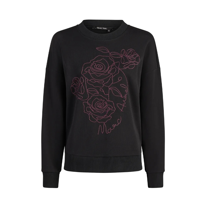 Marc Aurel Sweatshirt Dieser Sweater mit Kurbelstickerei überzeugt mit e schwarz