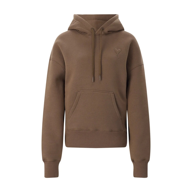 AMI Paris Pullover Hoodie mit Logo braun