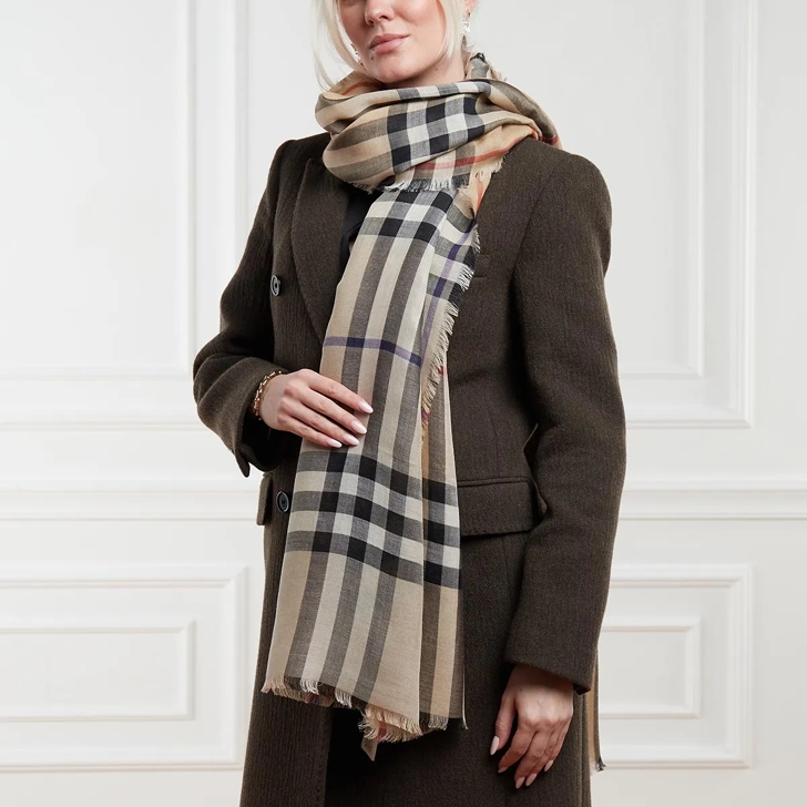 Burberry Check Gauz Scarf Beige | Lichtgewicht Sjaal