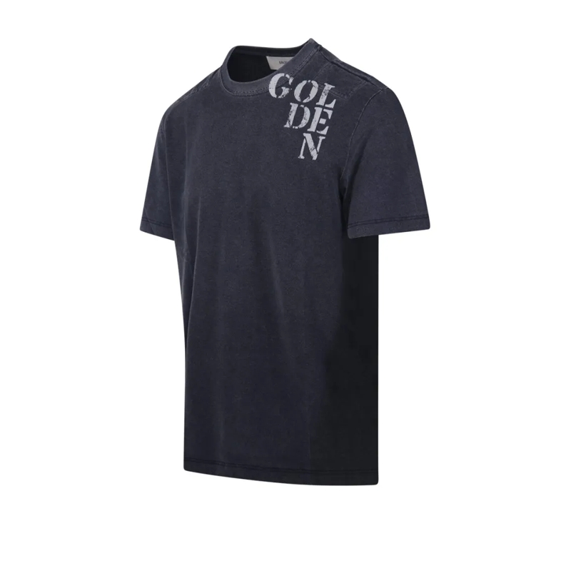 Golden Goose T-shirt Journey M`S T-Shirt With Floc Print Blue