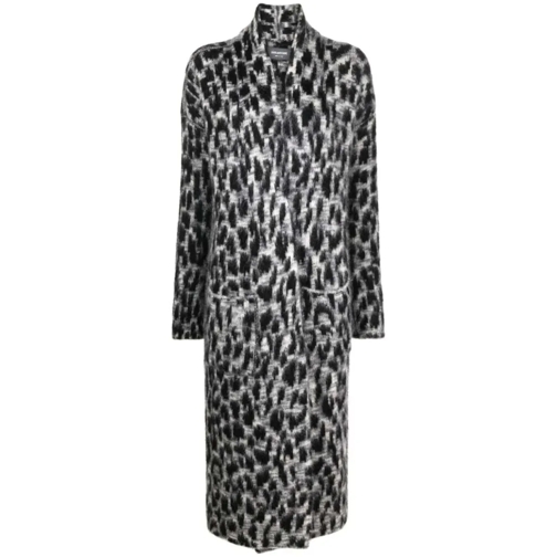 Zadig & Voltaire Strickjacke Leopard-Print Cardigan Coat Grey