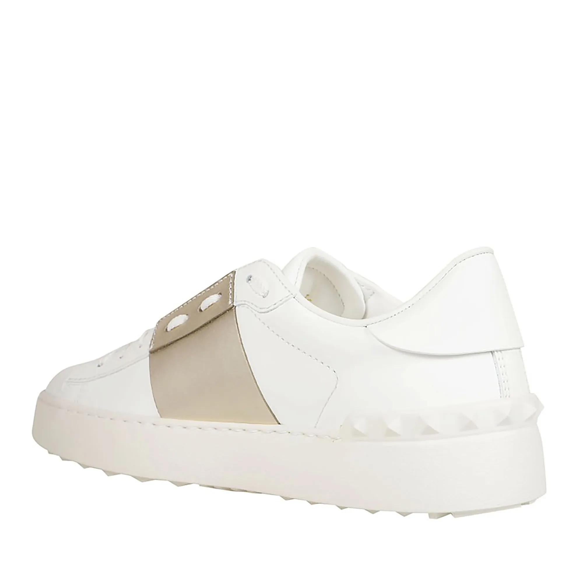 Valentino Low-Top Sneakers White Calfskin Open Sneakers in wit