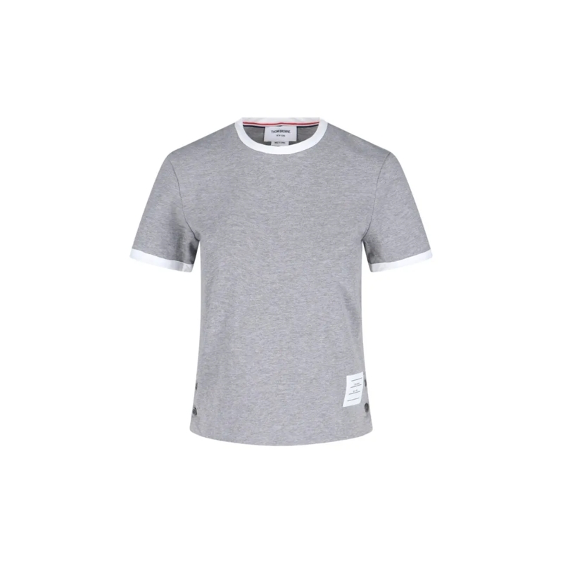 Thom Browne T-shirt "Ringer" T-Shirt – Light Grey Grey