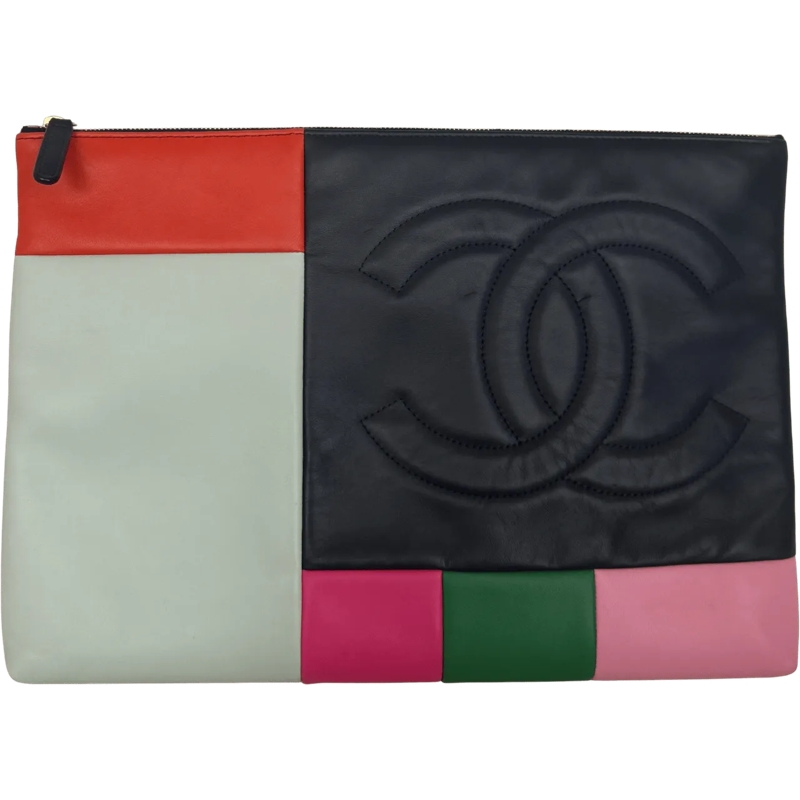 Chanel Pochette Chanel 2015 CC Color Block Clutch Multicolor / goo mehrfarbig
