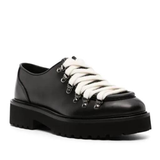 Doucal%27s Low-Top Sneaker - Leather Lace-Up Shoes - Gr. 37,5 (EU) - in Schwarz - für Damen