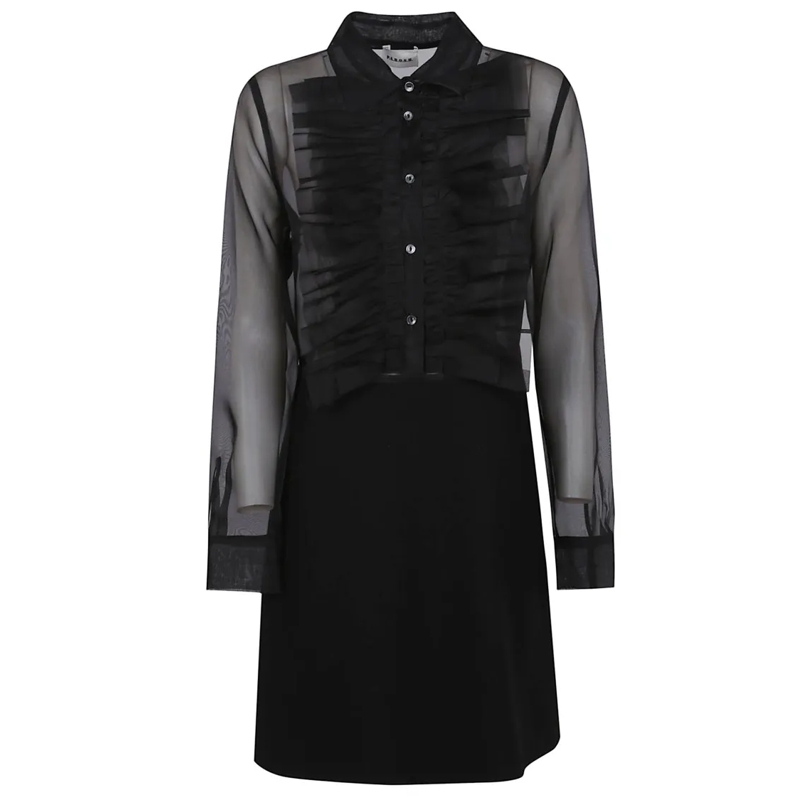 P.A.R.O.S.H. Mini-robe Mini Dress With Classic Shirt Collar Black