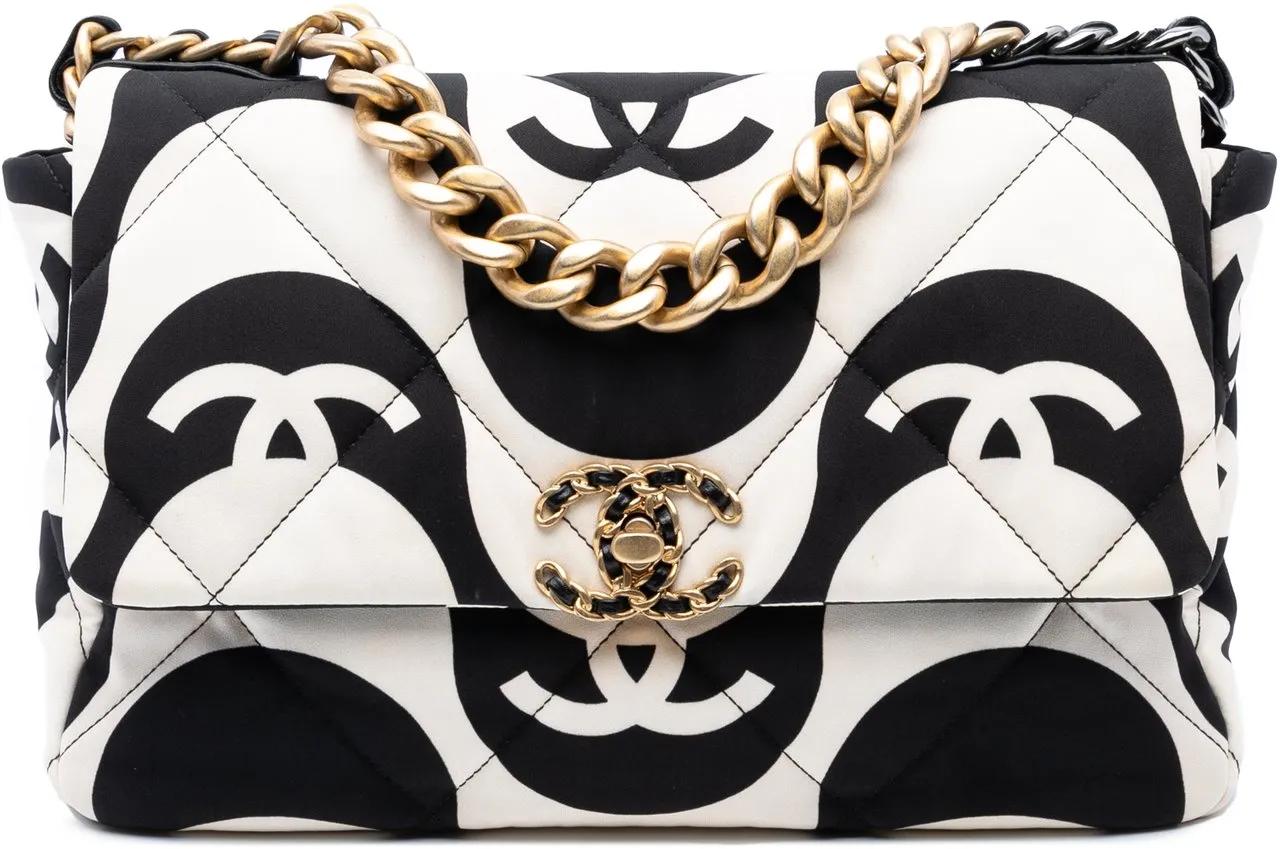 Chanel Hobo Bags - Large Printed Silk 19 Flap - Gr. unisize - in Weiß - für Damen