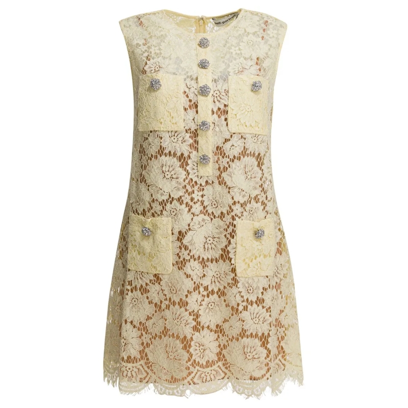 Self Portrait Minikleid Lace Sheath Dress Neutrals