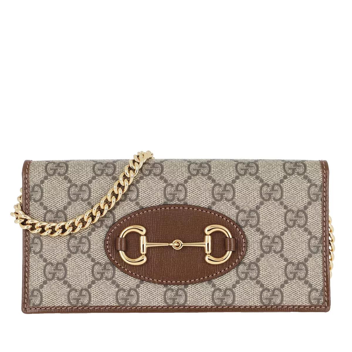 Gucci Portemonnaie - Horsebit Wallet On Chain Leather - Gr. unisize - in Braun - für Damen