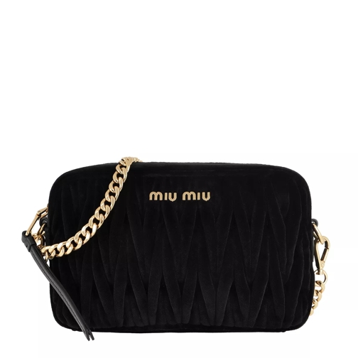 Miu Miu Matelassé Shoulder Bag Velvet Black Crossbody Bag