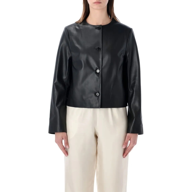 Loulou Studio Overgangsjas Raho Leather Jacket Neutrals