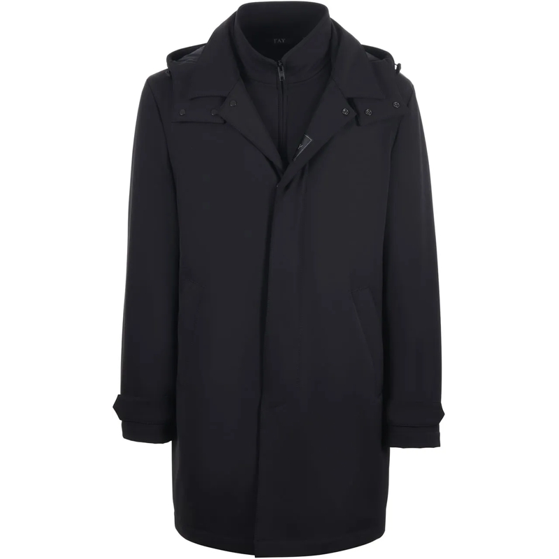 Fay Parka Coats Black schwarz