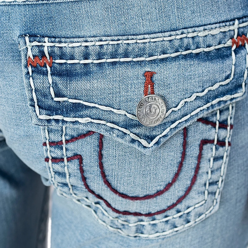 True Religion Jeans - Low Rise- Farbige Ziernähte- Super T-Stitching blau(Image 5)