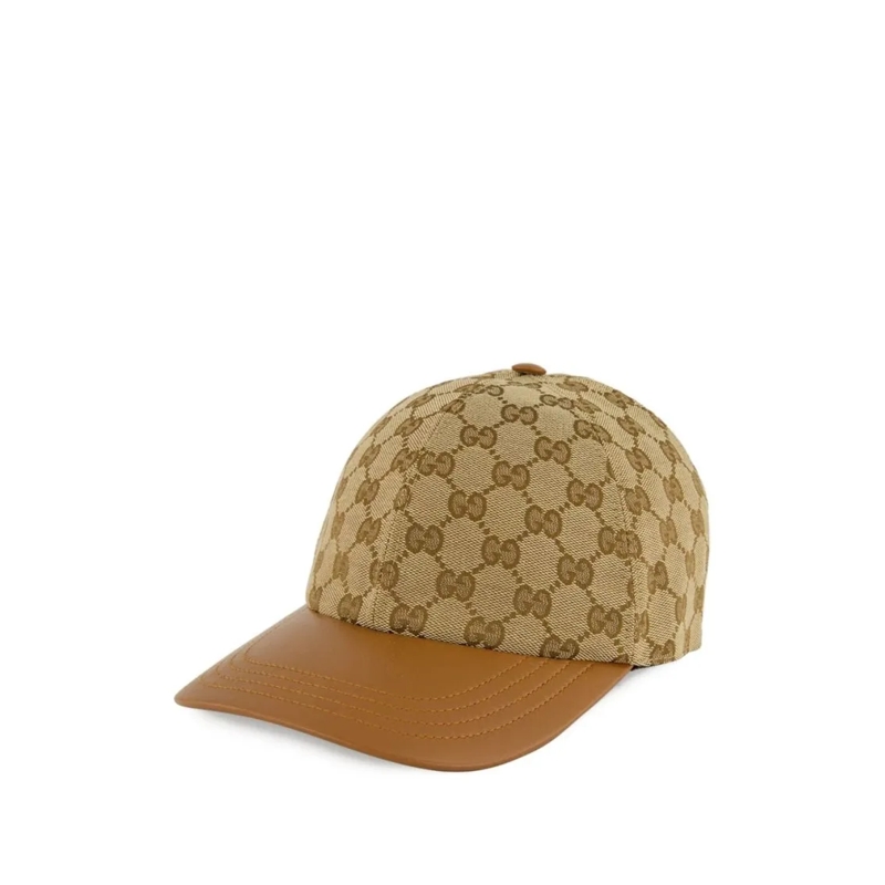 Gucci Hoed Structured Cap With Interlocking Design Brown