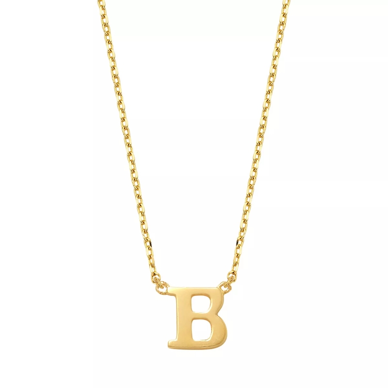 Isabel Bernard Collier moyen Le Marais Chloé 14 Karat Initial Necklace Letter B Gold