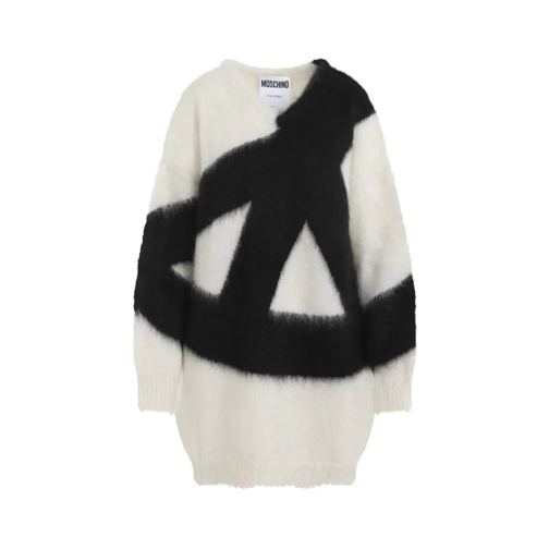 Moschino White Mohair Knit Dress White Mini robes