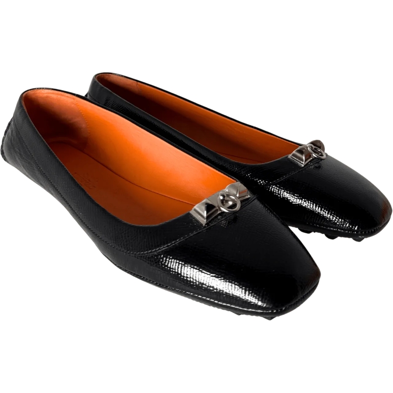 Hermès Stiefel Hermes Liberty Ballerinas Gro�e 39 1/2 Schwarz / s schwarz