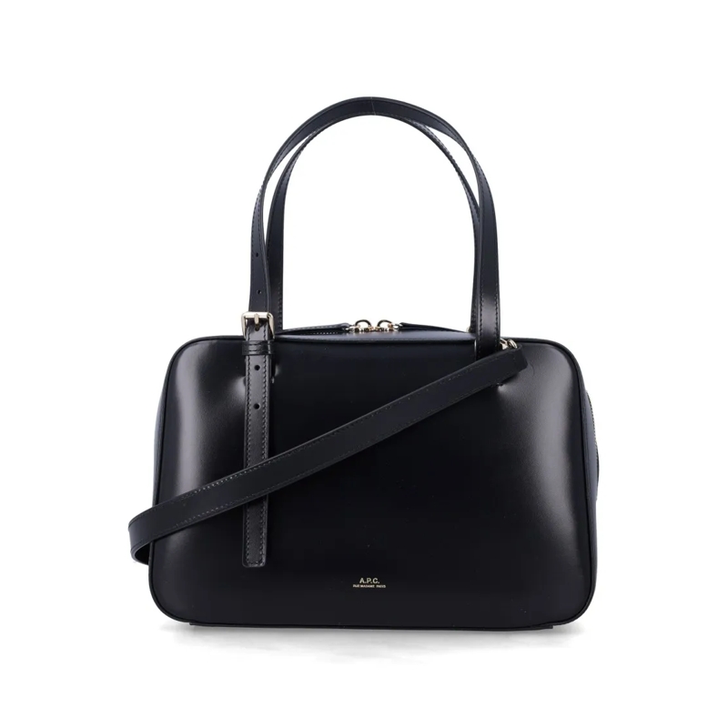 A.P.C. Sac à bandoulière Virginie Leather Box Bag Black