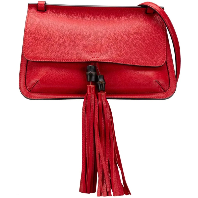 Gucci Sac à bandoulière Medium Leather Bamboo Daily Crossbody rot