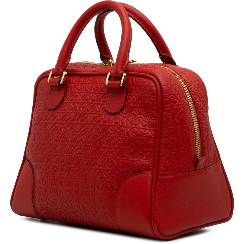 Loewe Schultertasche Anagram Embossed Leather Amazona 75 rot
