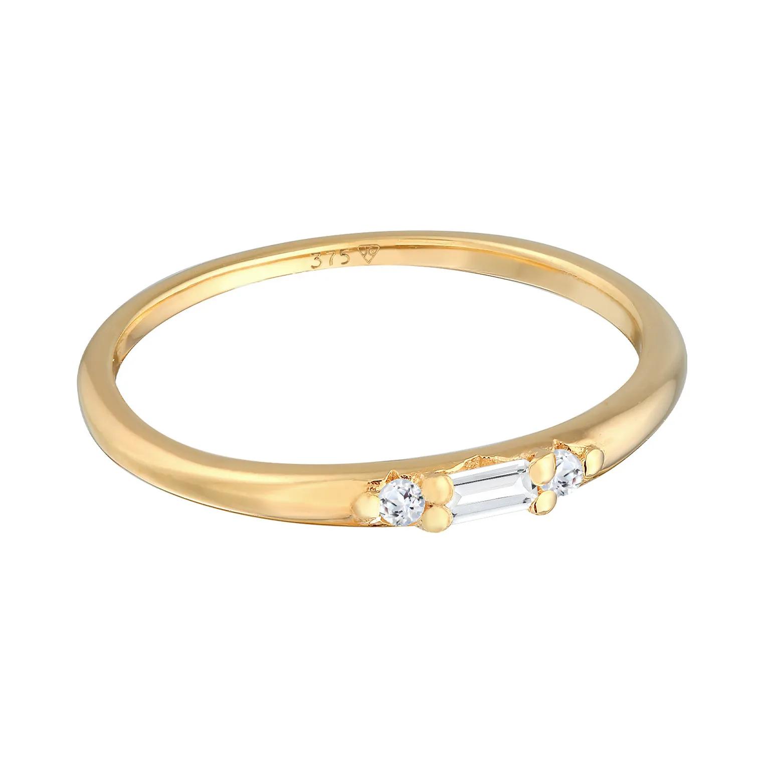 Thumbnail - Elli Ringe - Ring Topas Baguette Verlobung 375 Gelbgold - Gr. 58 MM - in Gold - für Damen