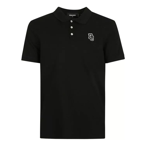 Dsquared2 Black Cotton Logo Patch Polo Black 