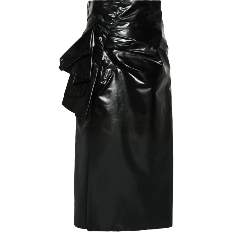 Maison Margiela Midirock Midi Skirt Side Pocket Detail  - Black schwarz