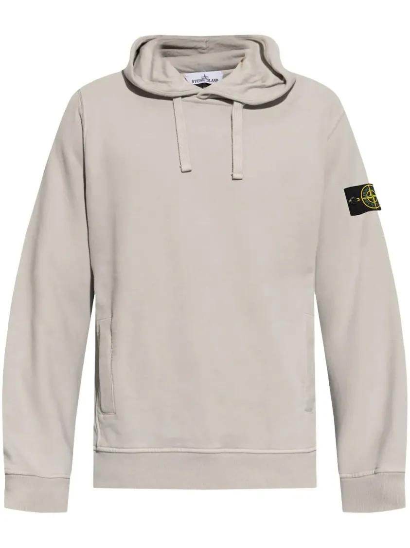 Stone Island - Compass-Badge Cotton Hoodie - Größe L - grau