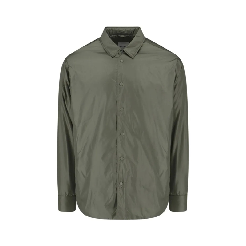 Aspesi Overhemd Classic Green Button-Down Shirt With Appeal Green