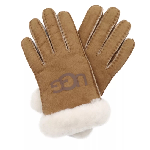 UGG W Sheepskin Logo Glove Chestnut Handske