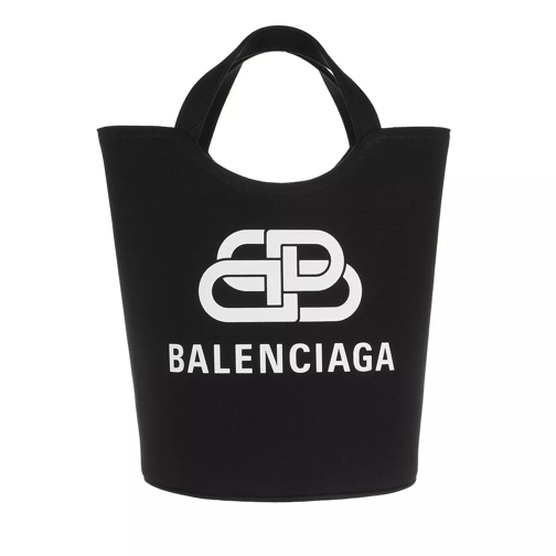 Balenciaga Wave Medium Tote Bag Canvas  Black White Draagtas