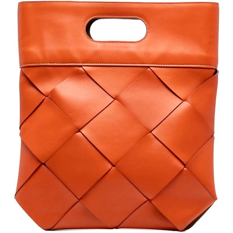 Bottega Veneta Shopper Small French Calfskin Slip Tote orange
