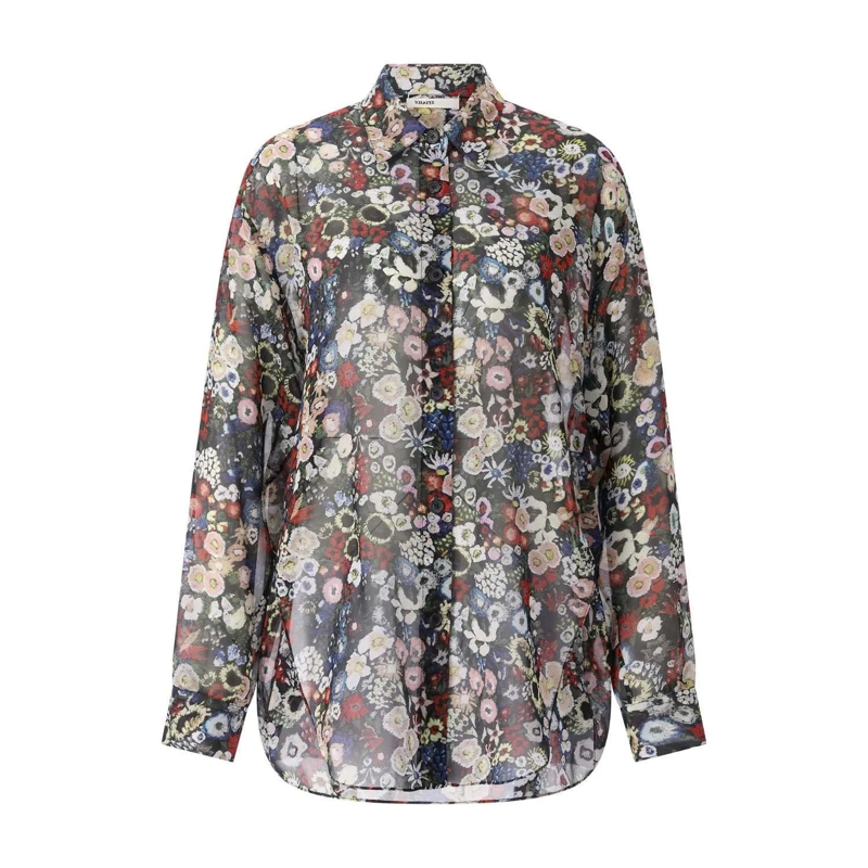 Khaite Bluse Bluse Goya mit Blumenprint Schwarz