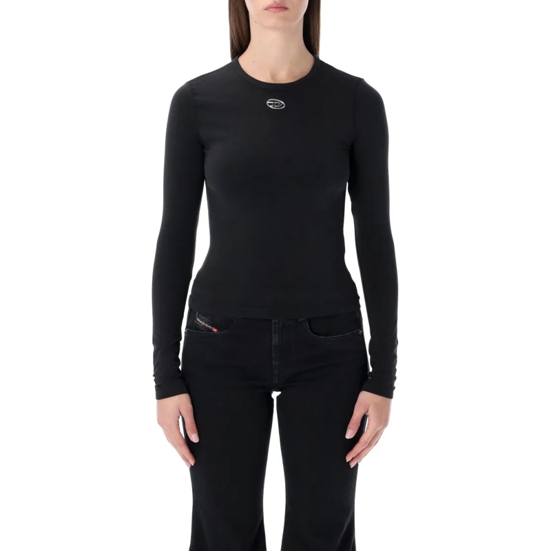 Diesel Top met lange mouwen T-Uncutieslong-Ls-Od T-Shirt With Oval D Logo Black