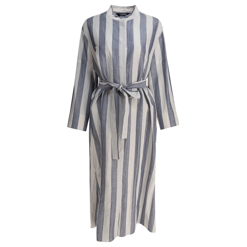 Max Mara Midi-jurk Refined Midi Dress With Vertical Stripes Multicolor