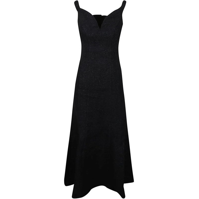 Self Portrait Midikleid Boucle Midi Dress Black schwarz
