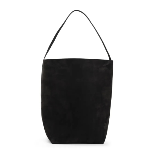 The Row Large N/S Park Black Calf Leather Tote Bag Black Rymlig shoppingväska