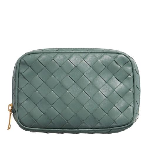 Bottega Veneta Make-Up Täschchen Small Intrecciato Zippered Pouch Aloe Gold