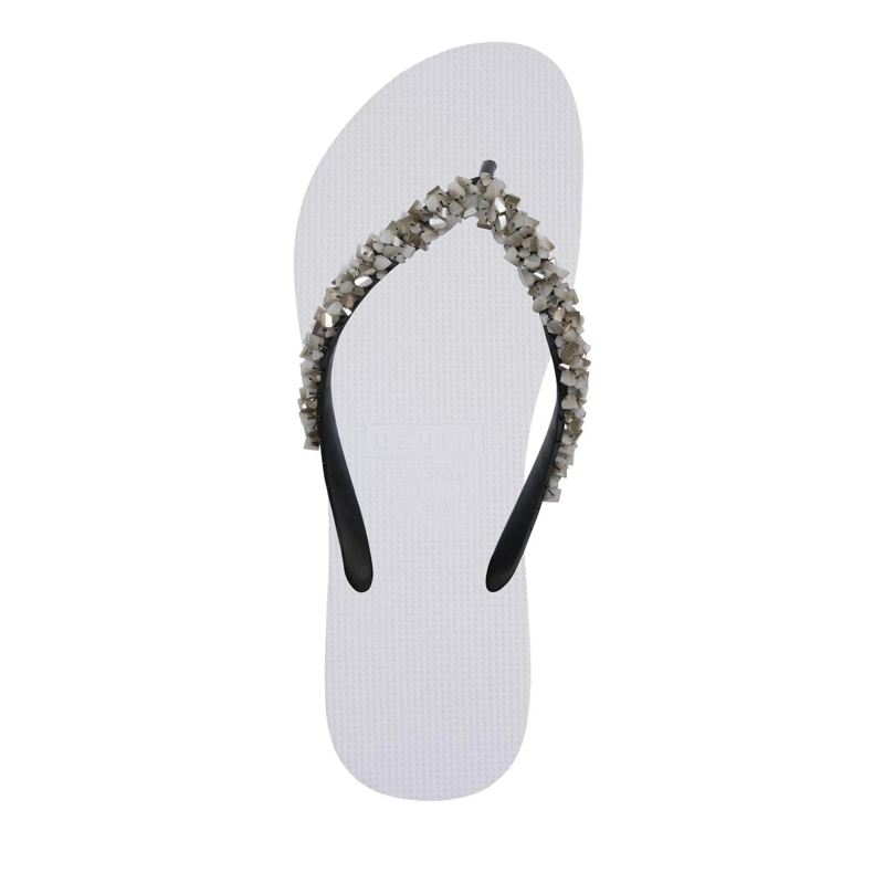 UZURII Flip Flops Zehentrenner Classic Aby Silver weiss(Image 3)