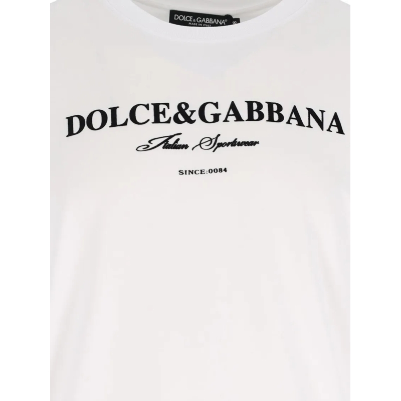Dolce&Gabbana T-Shirt Contrasting Logo Print White T-Shirt White(Image 5)