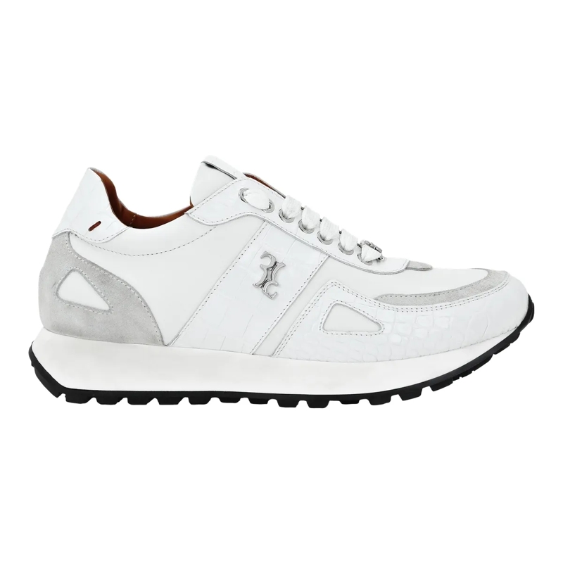BILLIONAIRE Low-Top-Sneaker Läufer &Amp Crocco Geprägt weiss