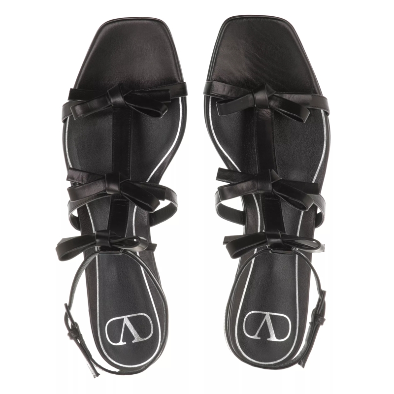 Valentino Garavani Sandales French Bow Flat Sandals Black(Image 4)