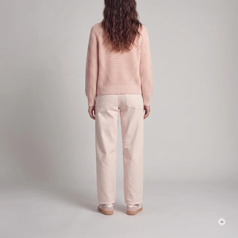 Marc Aurel Wide-Leg-Jeans Barreljeans- aufgesetzte Taschen- veganes Leder rose(Image 4)