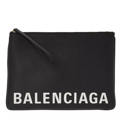 Balenciaga Zipped Logo Pouch Black/White Pochette-väska